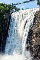 View of a bridge over a waterfall against sky [IBR124915320]