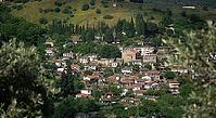A panoramic view of the historic hillside village of Sirince with traditional white Ottoman houses [IBR124920164]