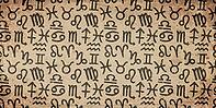 Zodiac Symbols on Vintage Old Paper [IBR124920224]