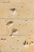 Bullet holes from the Second World War on a wall, Munich, Upper Bavaria, Bavaria, Germany [IBR124920245]