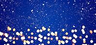 Blue festive Christmas or New Year background with shiny golden baubles [IBR124944038]
