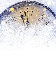 Countdown to midnight. Retro style clock counting last moments before Christmas or New Year 2017 [IBR124944078]