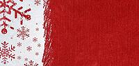 Christmas card or new year background made of snowflakes symbols handwritten on snow and red craft paper [IBR124944091]