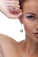 Close-up portrait of beautiful blue eyed caucasian model on white [IBR124968398]
