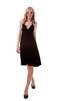 Portrait of beautiful blonde model poses in black dress [IBR124968428]