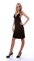 Portrait of beautiful blonde model poses in black dress [IBR124968445]