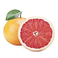 Fresh grapefruit with leaves isolated on white background [IBR124991096]