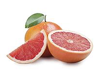 Fresh grapefruit with leaves isolated on white background [IBR124991101]
