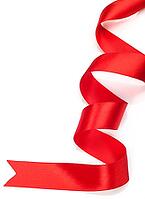 Beautiful red gift ribbon on a white background [IBR124991135]