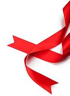 Beautiful red gift ribbon on a white background [IBR124991136]