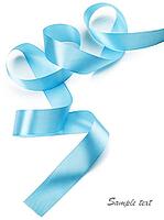 Beautiful blue gift ribbon on a white background [IBR124991138]