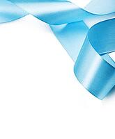 Beautiful blue gift ribbon on a white background [IBR124991143]