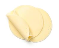 Mozzarella cheese slices isolated on white background. Top view [IBR125000258]