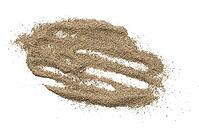 Black pepper powder isolated on white background. Top view [IBR125000259]