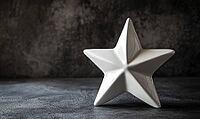 White ceramic Christmas star decoration on a dark gray background. AI generated [IBR125000281]