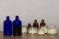 Homemade cream in small jars, Kempen, Viersen District, North Rhine-Westphalia, Germany [IBR125007604]