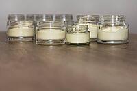 Homemade cream in small jars, Kempen, Viersen District, North Rhine-Westphalia, Germany [IBR125007618]