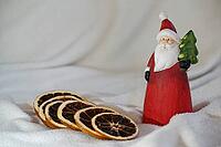 Figure of Santa Claus and dried orange slices, Kempen, Viersen District, North Rhine-Westphalia, Germany [IBR125007621]