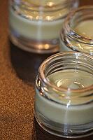 Homemade cream in small jars, Kempen, Viersen District, North Rhine-Westphalia, Germany [IBR125007626]