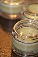 Homemade cream in small jars, Kempen, Viersen District, North Rhine-Westphalia, Germany [IBR125007628]