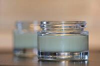 Homemade cream in small jars, Kempen, Viersen District, North Rhine-Westphalia, Germany [IBR125007636]