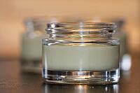 Homemade cream in small jars, Kempen, Viersen District, North Rhine-Westphalia, Germany [IBR125007647]