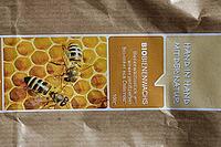 Paper bag with organic beeswax sticker, Kempen, Viersen District, North Rhine-Westphalia, Germany [IBR125007649]