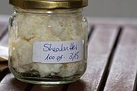 Glass with shea butter, Kempen, Viersen District, North Rhine-Westphalia, Germany [IBR125007650]