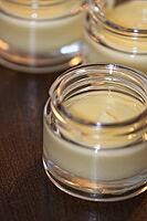 Homemade cream in small jars, Kempen, Viersen District, North Rhine-Westphalia, Germany [IBR125007654]