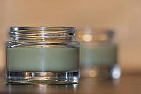 Homemade cream in small jars, Kempen, Viersen District, North Rhine-Westphalia, Germany [IBR125007659]