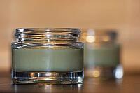 Homemade cream in small jars, Kempen, Viersen District, North Rhine-Westphalia, Germany [IBR125007660]