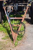Old trailer hitch on an old truck trailer for boats, Germany [IBR125007673]