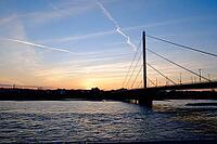 Oberkassel bridge at sunset, Düsseldorf, North Rhine-Westphalia, Germany [IBR125012302]