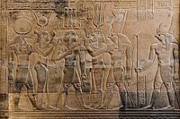 Reliefs and hieroglyphs, Kom Ombo temple, Upper Egypt, Egypt [IBR125026150]