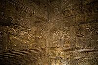 Reliefs and hieroglyphs, Horus temple, Edfu, Upper Egypt, Egypt [IBR125026168]