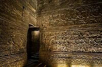 Reliefs and hieroglyphs, Horus temple, Edfu, Upper Egypt, Egypt [IBR125026177]