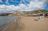 Pachia Ammos sandy beach, Paleochora on the Libyan Sea, in the back the Leka Ori or White Mountains, Kandanos-Selino municipality, Chania Regional District, Crete, Greece [IBR125026189]
