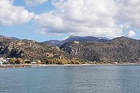 View of Paleochora on the Libyan Sea, the Leka Ori or White Mountains in the back, Kandanos-Selino municipality, Chania Regional Unit, Crete, Greece [IBR125026192]