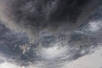 Nature, sky filled with dense storm clouds, Province of Quebec, Canada [IBR125026203]