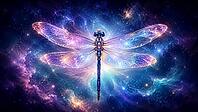 Dragonfly against a galactic background, embedded in cosmic light, generated by AI, AI generated [IBR125026312]