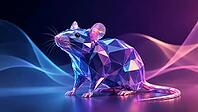 Futuristic polygonal rat with bright colors and shapes, AI generated [IBR125026318]
