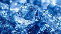 Close-up of ice cube cubes with clear details and textures in a frosty blue tone, AI generated [IBR125026372]