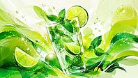 Green glass with lime and mint, sparkling and fresh atmosphere, AI generated [IBR125026385]