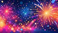 Colorful fireworks light up the night sky with twinkling lights, AI generates, AI generated [IBR125026395]