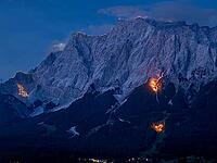 Solstice fire in the mountains near Ehrwald in Tyrol, Austria [IBR125030440]