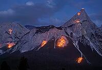 Solstice fire in the mountains near Ehrwald in Tyrol, Austria [IBR125030442]