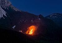 Solstice fire in the mountains near Ehrwald in Tyrol, Austria [IBR125030443]