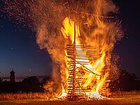 Johannisfeuer, Sonnwendfeuer in Bernried am Starnberger See, Upper Bavaria, Bavaria, Germany [IBR125030445]