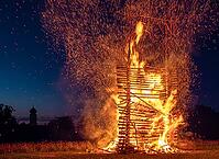 Johannisfeuer, Sonnwendfeuer in Bernried am Starnberger See, Upper Bavaria, Bavaria, Germany [IBR125030447]