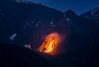 Solstice fire in the mountains near Ehrwald in Tyrol, Austria [IBR125030449]